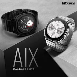 HiFuture AIX Amoled Stainless Steel Wireless Calling Smartwatch, Silver